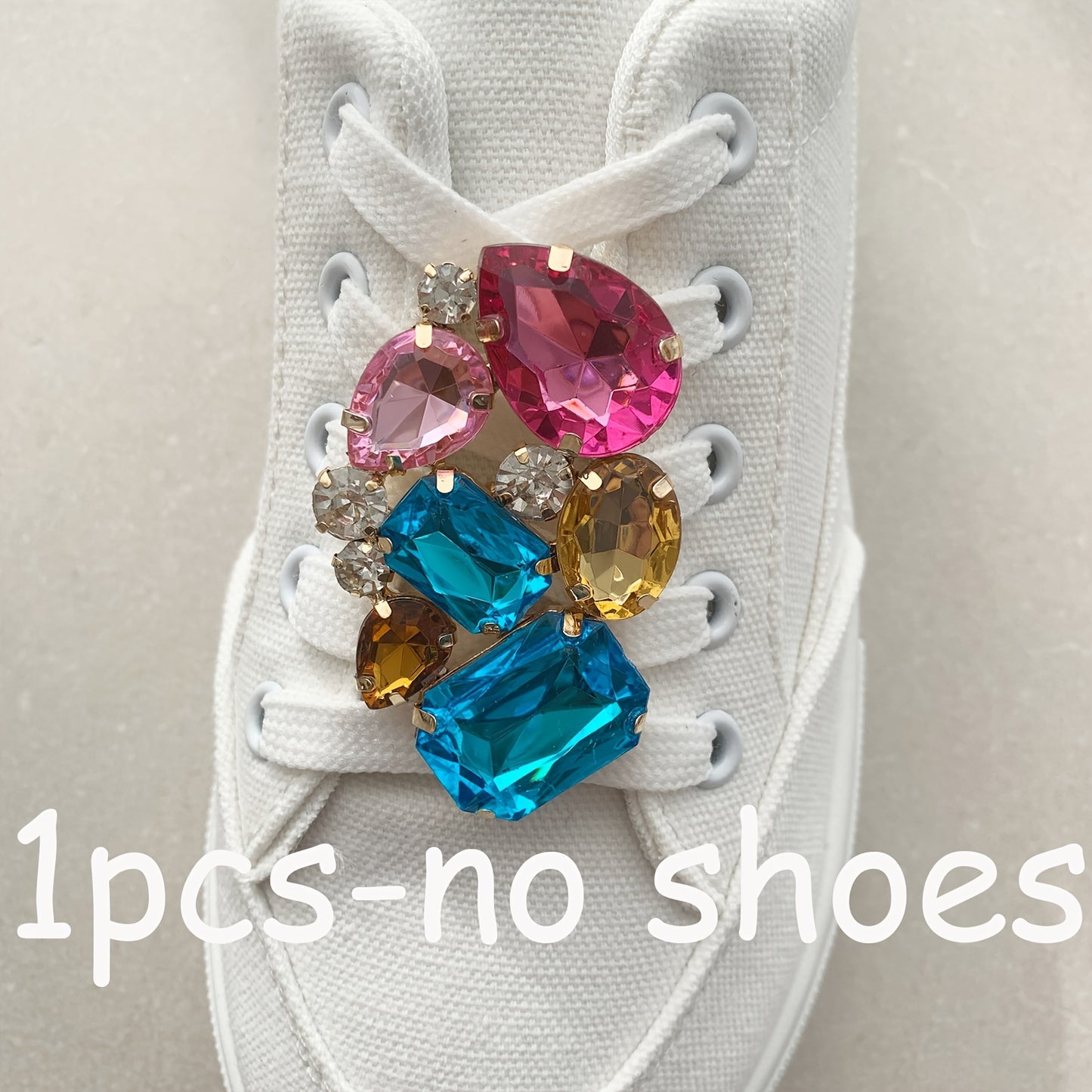 90's 1pc Sparkling Shoe Buckles, Irregular Rhinestone Design Detachable Shoe Charms for Sneakers & Sandals & Shoelace Decoration