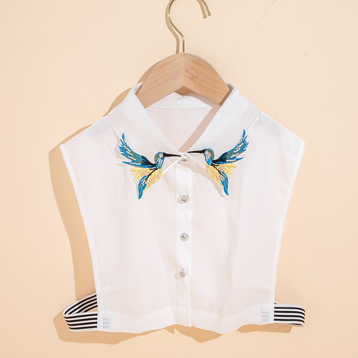 Elegant Crane Wing Detachable Collar - Fashionable Half-Shirt Style,