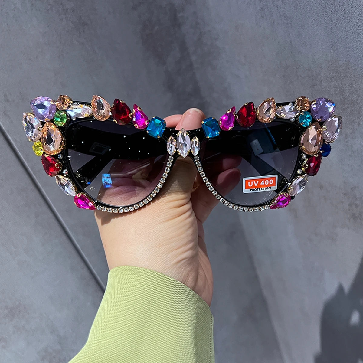 2018 Oversize Cat Eye Sunglasses Women Brand Designer Luxury Crystal Sexy Sun Glasses For Ladies Oculos De Sol Feminino