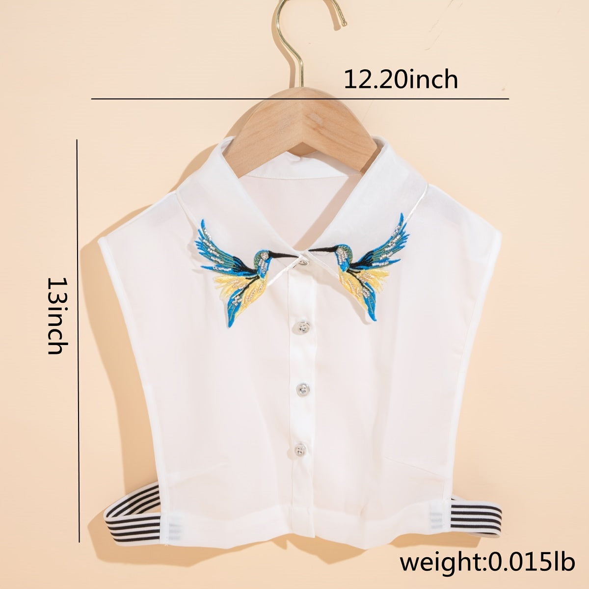 Elegant Crane Wing Detachable Collar - Fashionable Half-Shirt Style,