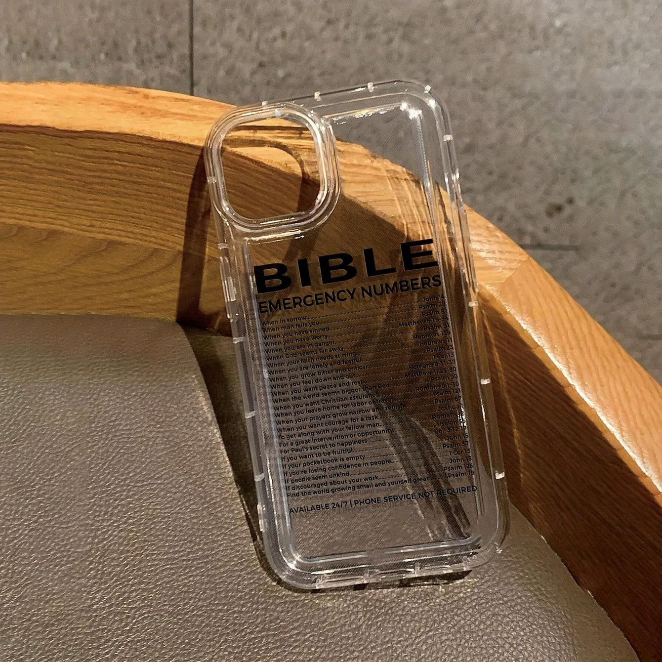 Bible Slogan Printed Transparent Case for iPhone 13/14/15/15pro/15 Plus/15 Promax