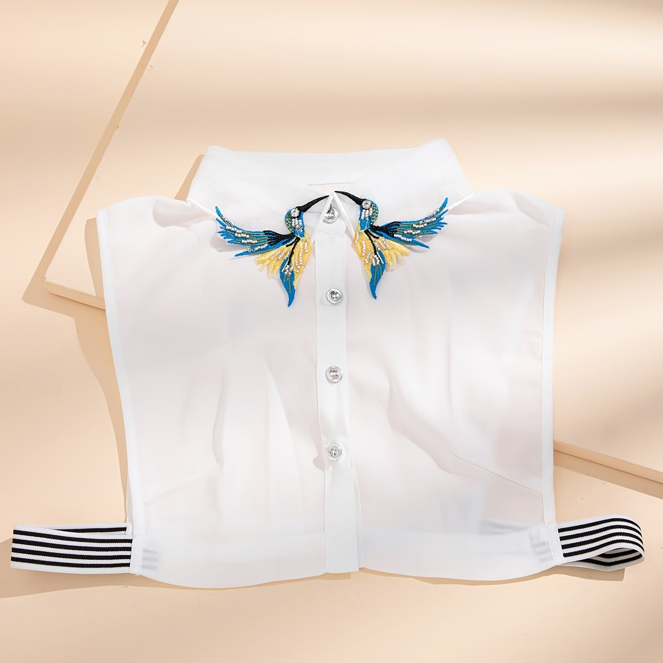 Elegant Crane Wing Detachable Collar - Fashionable Half-Shirt Style,
