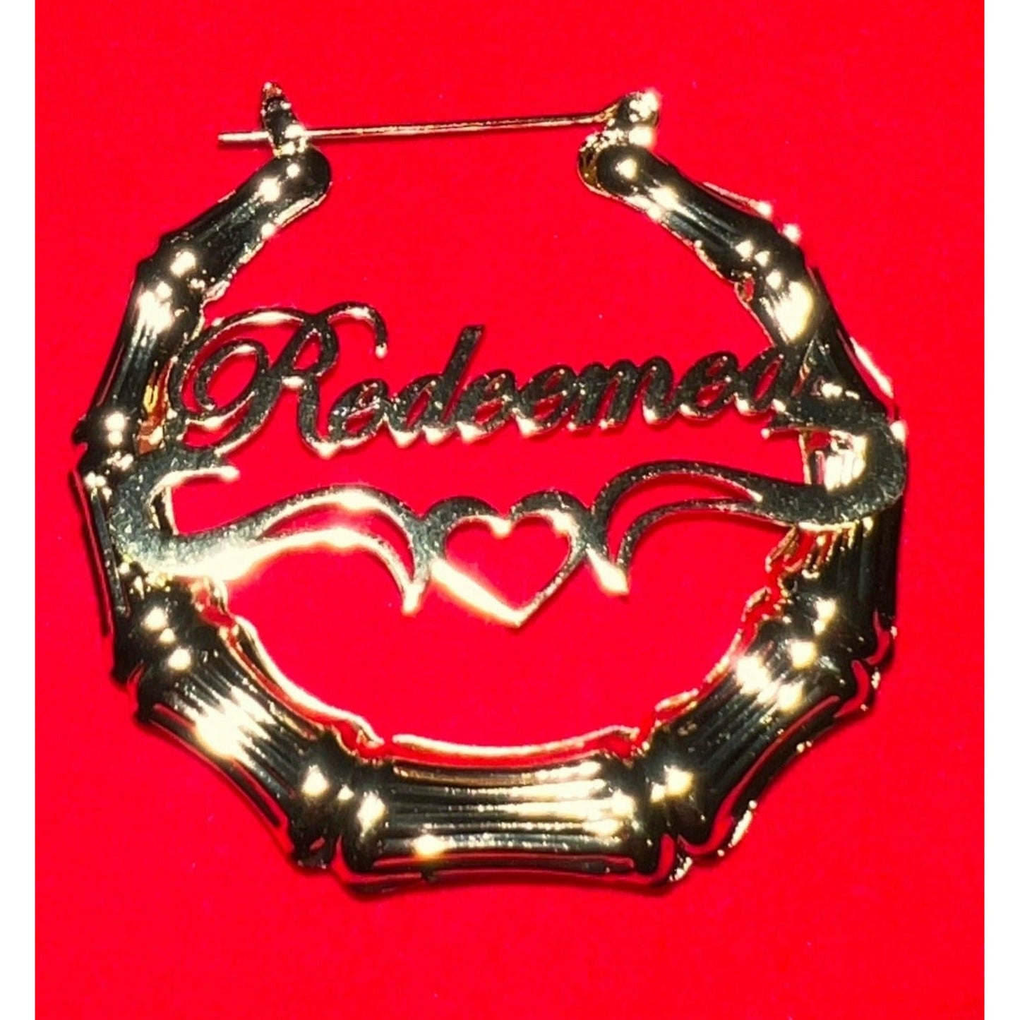 Custom name Gold Bamboo Earrings