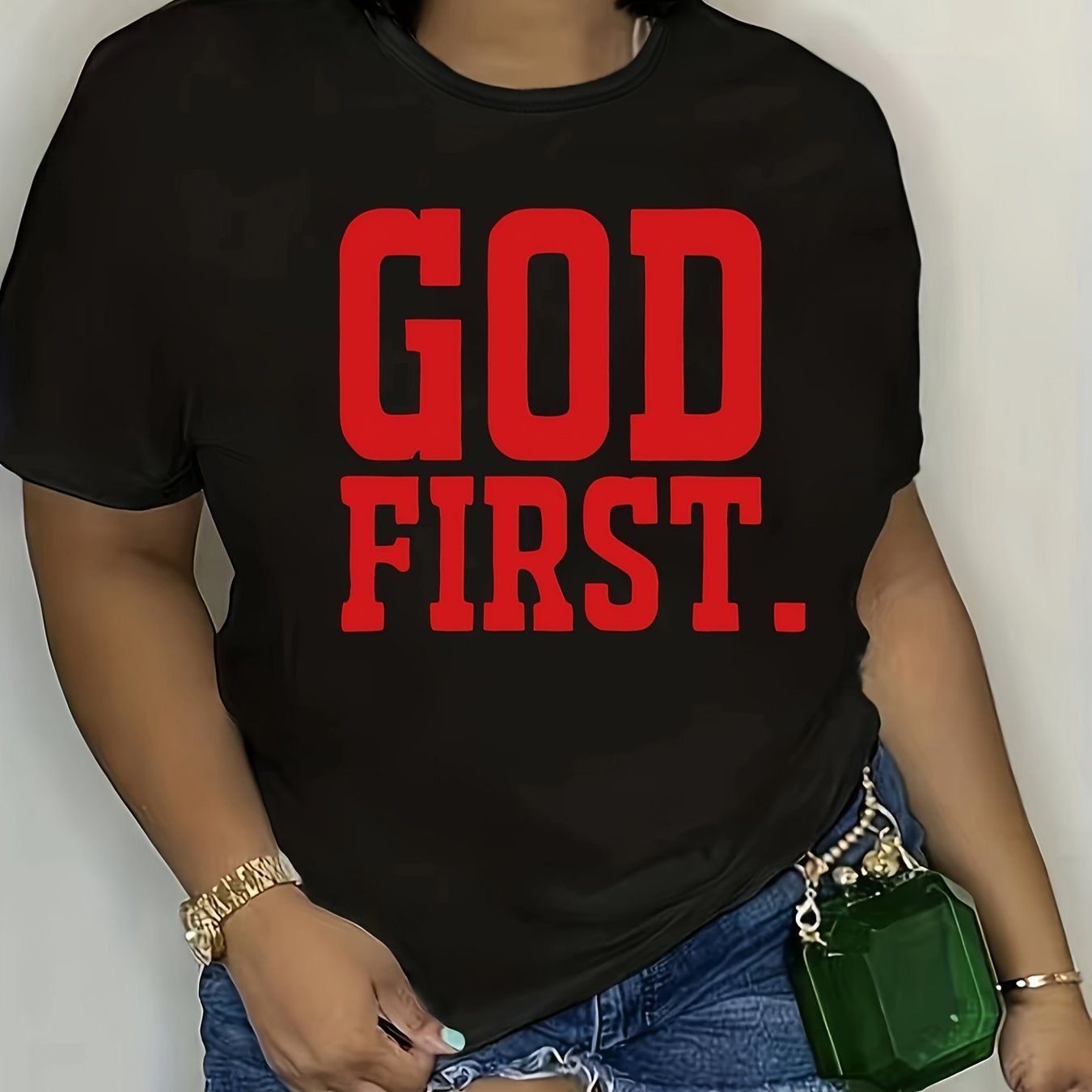 Stylish Plus Size Letter Print Crew Neck T-Shirt - Women's Casual Short Sleeve Plus Size Clothing - Comfortable, Relaxed Fit, Soft Fabric, Versatile Fashion Tees for Daily Wear