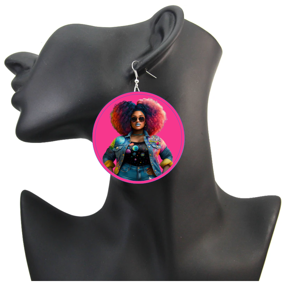 HBP- “IMatter" Wood Pressed Hoop Earrings Powerful Black Woman