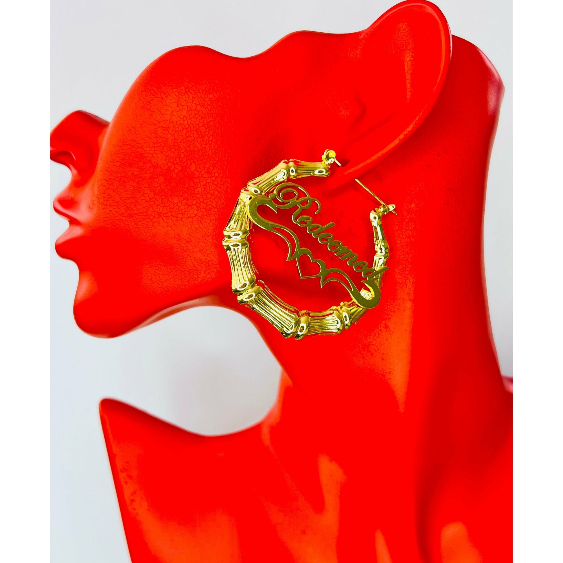 Custom Bamboo earrings name